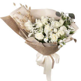 Elegant Embrace White Bouquet