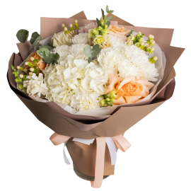 Peach Roses and Carnations Bouquet