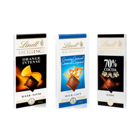 Trio di tavolette di cioccolato Lindt